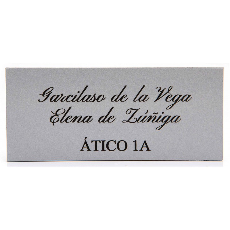 Placa para Buzon Acrílico Plata Grabada