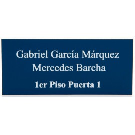 Placa Grabada Personalizada Puerta Buzón Para Correos 1 Línea Fondo Plata  29x100