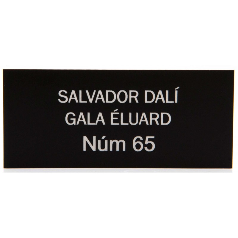 Placa grabada de buzón en formica negro letra blanca adhesiva