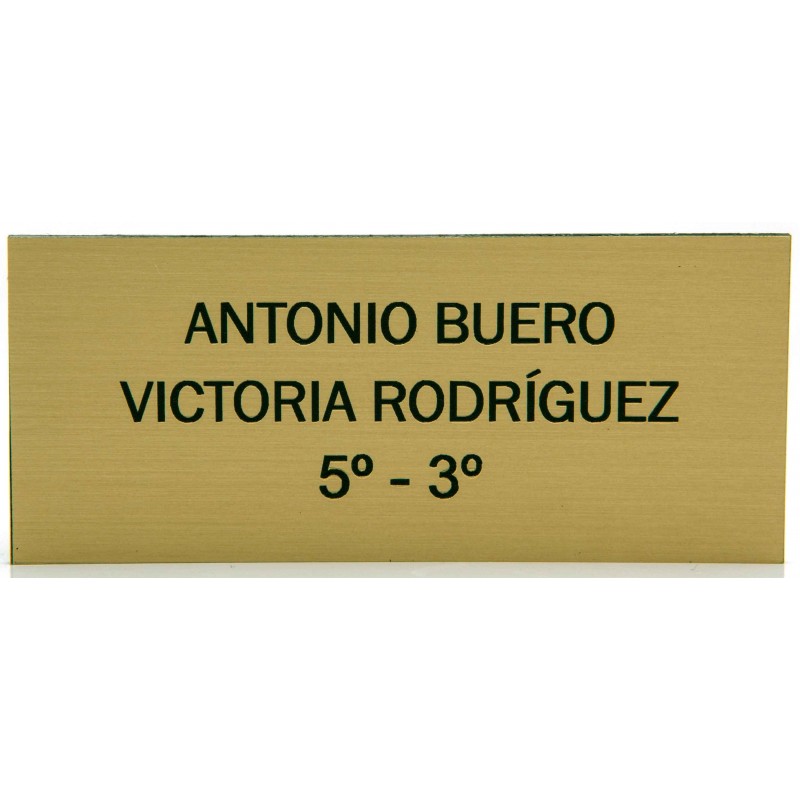 Placa Buzón Acrílico Dorada Mate