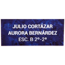 Placa Buzón Acrílico Azul Efecto Mármol