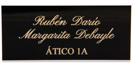 Placa Buzón Aluminio Negro Brillante