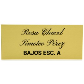 Placa Aluminio Oro Satinado