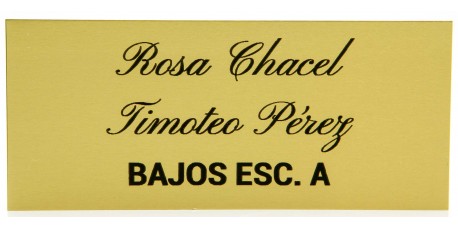 Placa Aluminio Oro Satinado