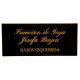 Placa Buzón Latón Negro grabado Dorado