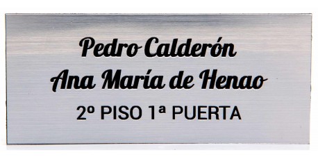 Placa Buzón Acrílico Plata Cepillado