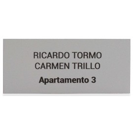 Placa de buzón para exterior en acrílico plata para 7 líneas, adhesiva