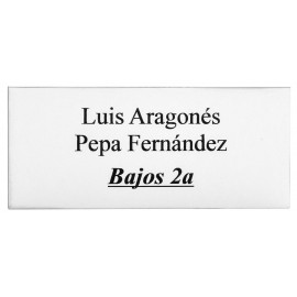 Placa Buzón Acrílico Blanco Exterior