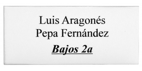 Placa Buzón Acrílico Blanco Exterior