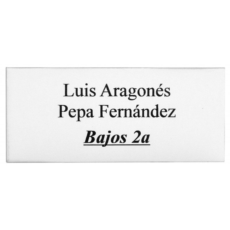 Placa Buzón Acrílico Blanco Exterior