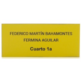 Placa Buzón Acrílico Amarillo Exterior