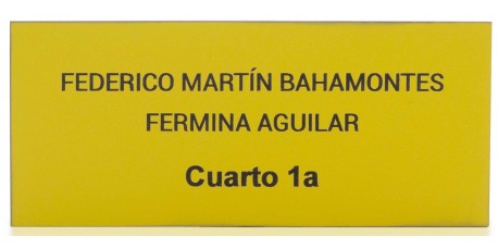 Placa Buzón Acrílico Amarillo Exterior