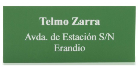 Placa Buzón Acrílico Verde Exterior