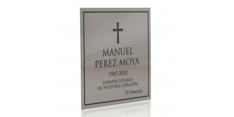 Placa Funeraria Acero Inoxidable Elegante