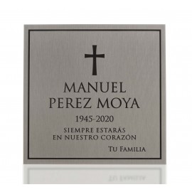 Placa Funeraria Acero Inoxidable Elegante