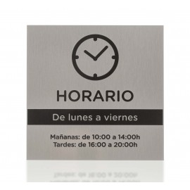 Placa Horario Tienda Acero Inoxidable