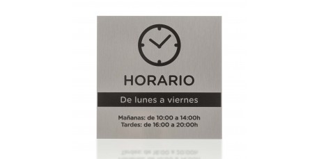 Placa Horario Comercial Acero Inoxidable