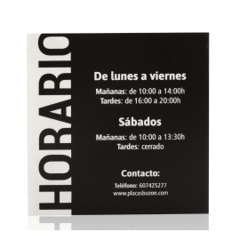 Placa Horario Tienda Plástico Exterior