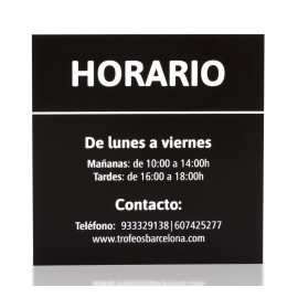 Placa Horario Tienda Plástico Exterior