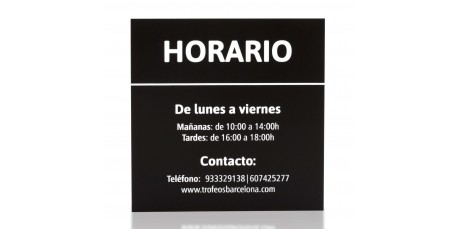 Placa Horario Tienda Plástico Exterior