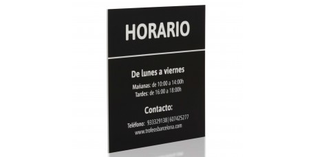 Placa Horario Tienda Plástico Exterior