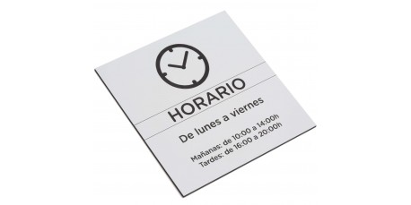 Placa Horario Comercial Acero Inoxidable