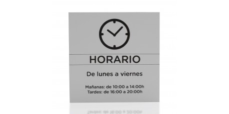 Placa Horario Comercial Acero Inoxidable