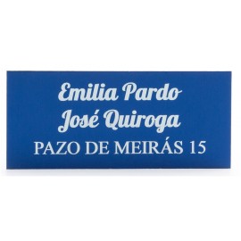 Placa Buzón Aluminio Azul