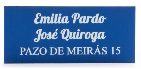 Placa Buzón Aluminio Azul Marino