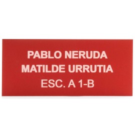 Placa Buzón Aluminio Rojo Exterior
