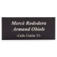Placa Buzón Aluminio Negro Satinado Exterior