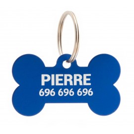 Placa Identificación Perro Mascota azul