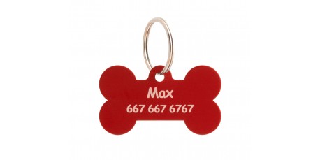 Placa Identificación Perro Mascota rojo